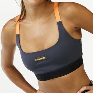 Love & Sports Charcoal and Neon Orange Sports Bra, Size XXL (20)